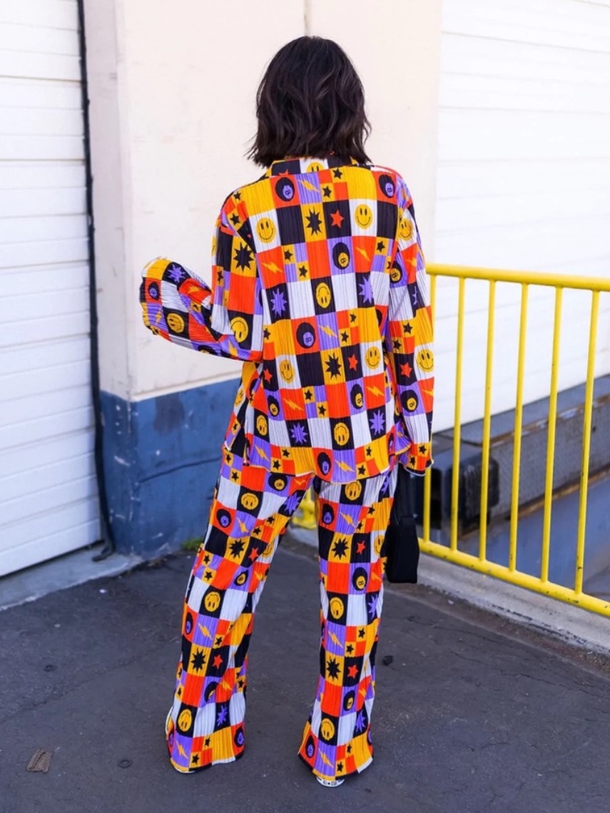 Dressed In Lala Long Sleeve Pliss Set In Not Made To Be Subtle - M — image 4 of 8